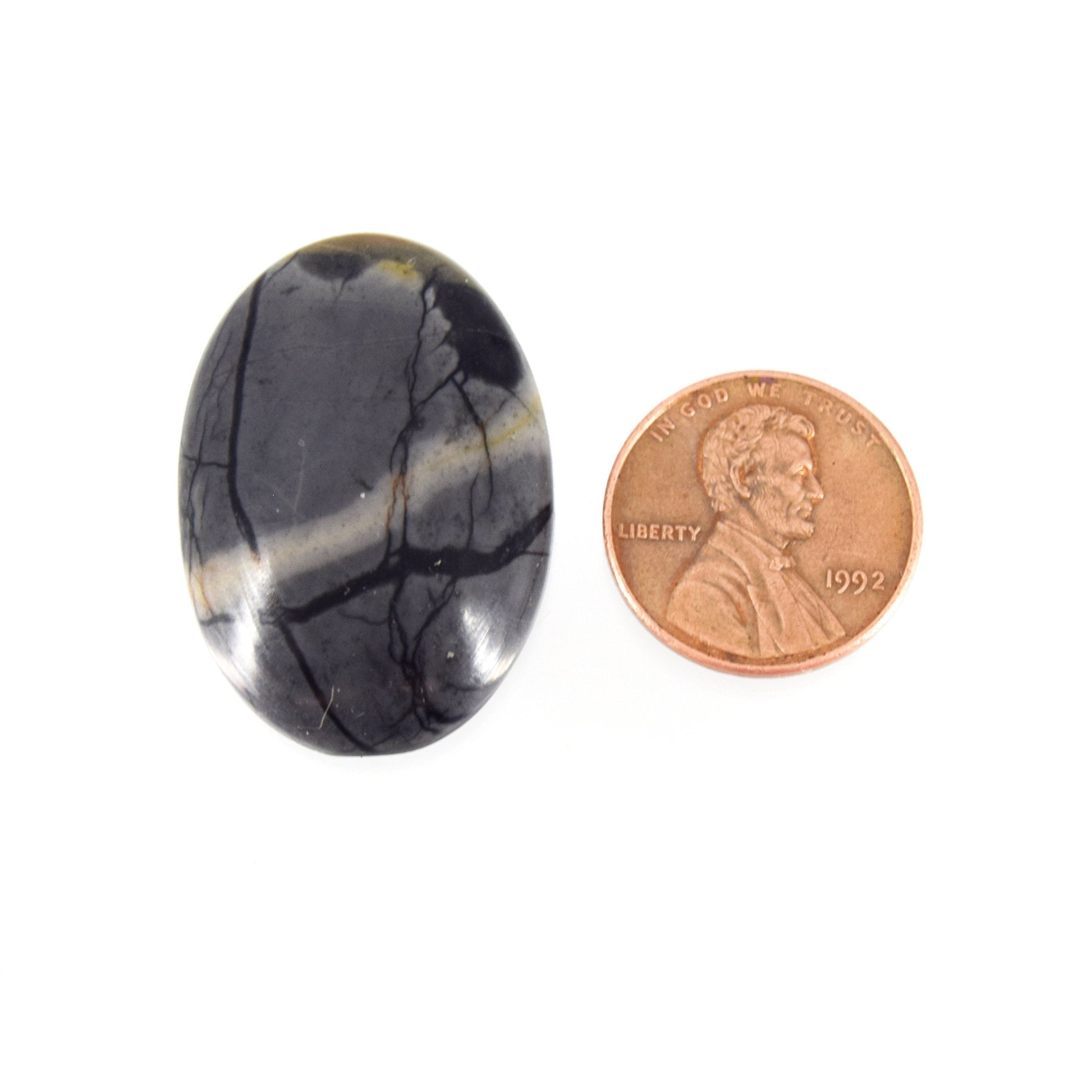 Picasso Jasper Cabochon | Round Flat Back Cabochon | 22mm x 32mm - 6mm Dome Height | OOAK Natural Gemstone Cabochon | Loose Gemstone