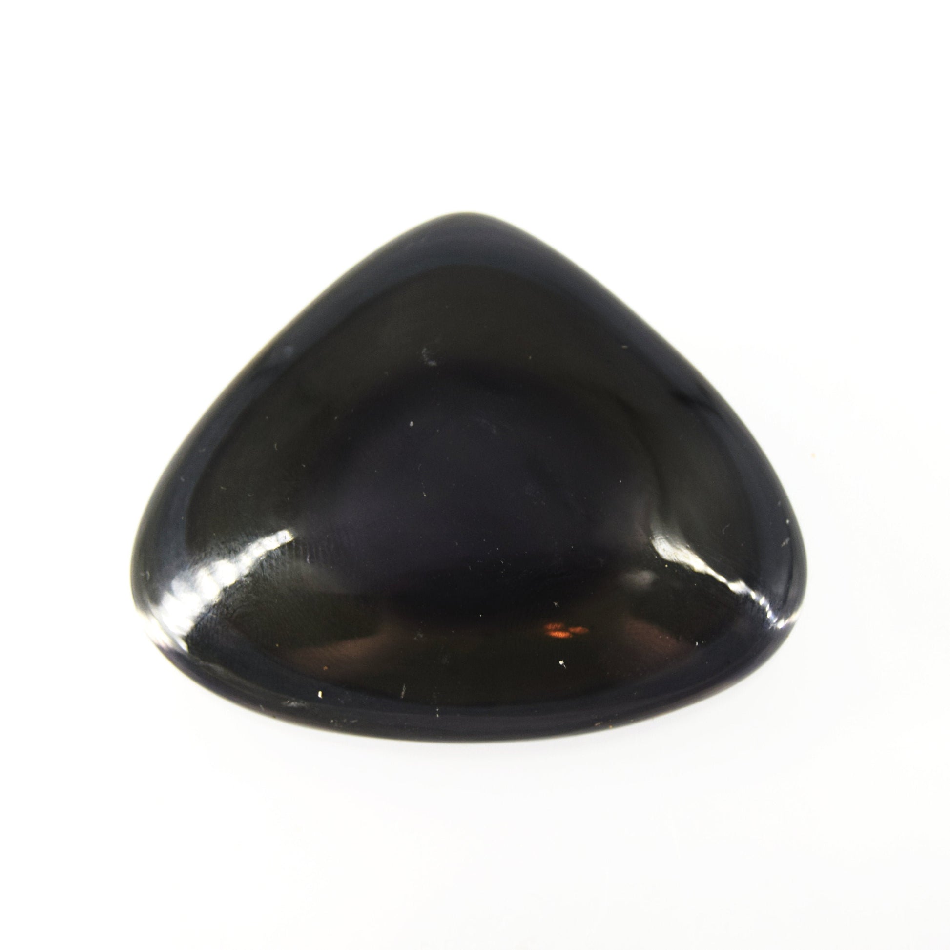 Black Obsidian Cabochon | Trillion Flat Back Cabochon | 41mm x 50mm - 10mm Dome Height | OOAK Natural Gemstone Cabochon