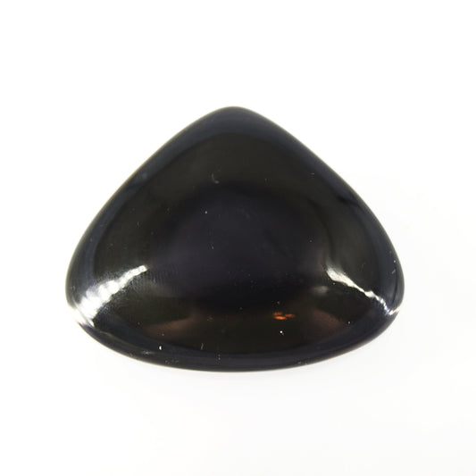 Black Obsidian Cabochon | Trillion Flat Back Cabochon | 41mm x 50mm - 10mm Dome Height | OOAK Natural Gemstone Cabochon