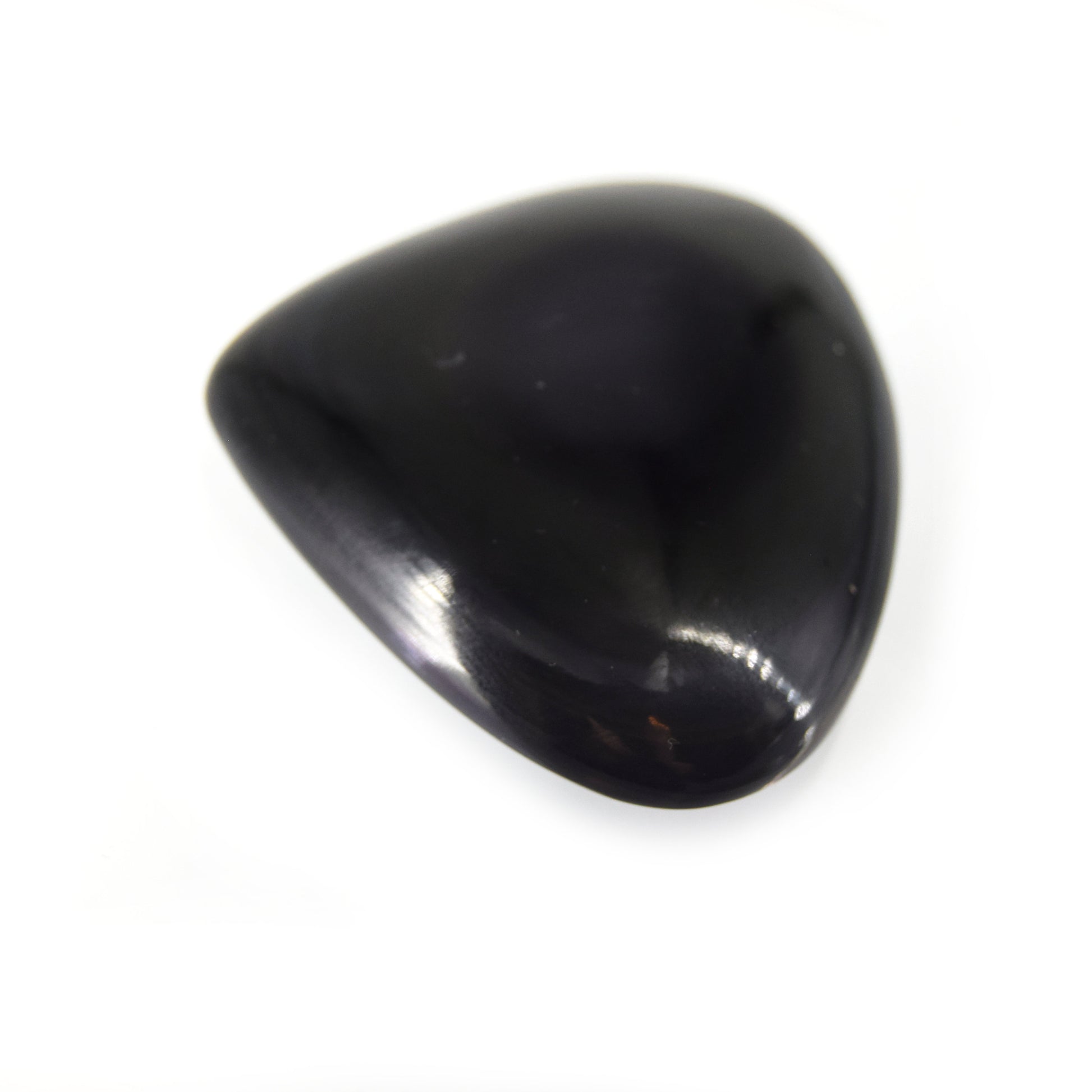 Black Obsidian Cabochon | Trillion Flat Back Cabochon | 41mm x 50mm - 10mm Dome Height | OOAK Natural Gemstone Cabochon