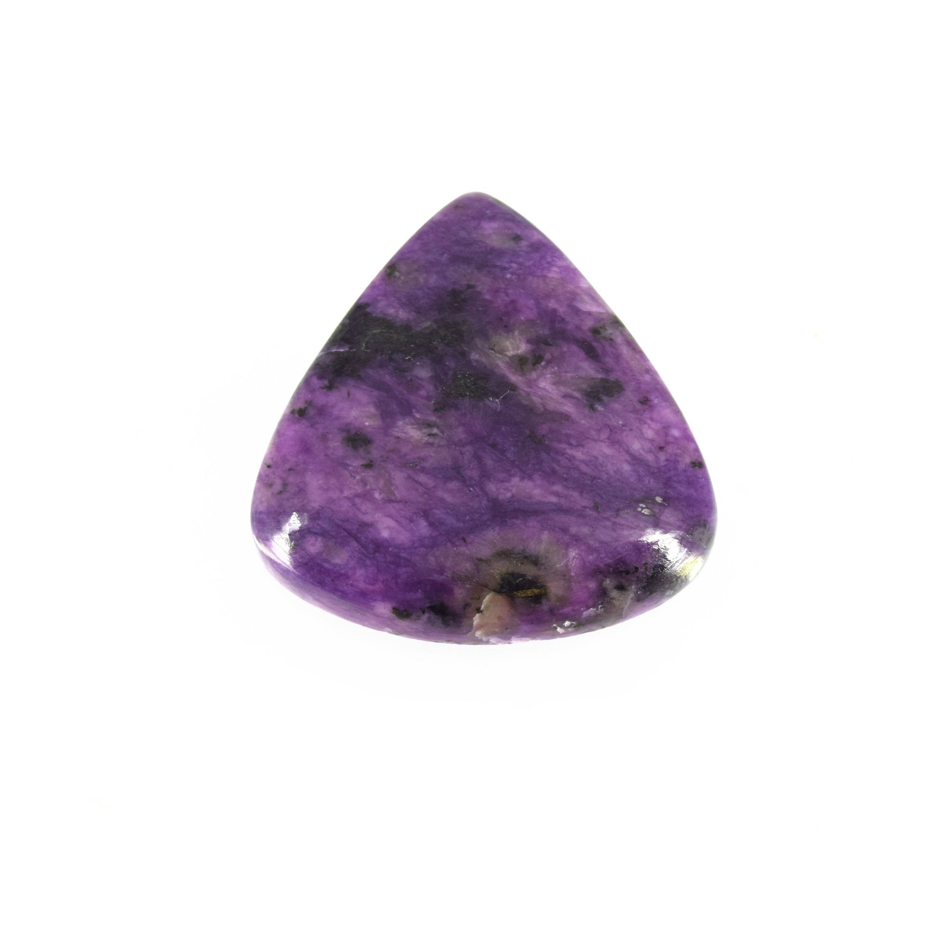 Charoite Cabochon | Teardrop Flat Back Cabochon | 33mm x 32mm - 6mm Dome Height | OOAK Natural Gemstone Cabochon