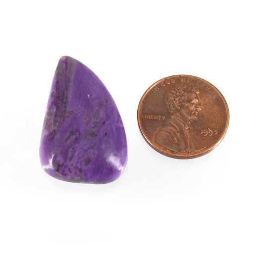 Charoite Cabochon | Teardrop Flat Back Cabochon | 18mm x 29mm - 6mm Dome Height | OOAK Natural Gemstone Cabochon