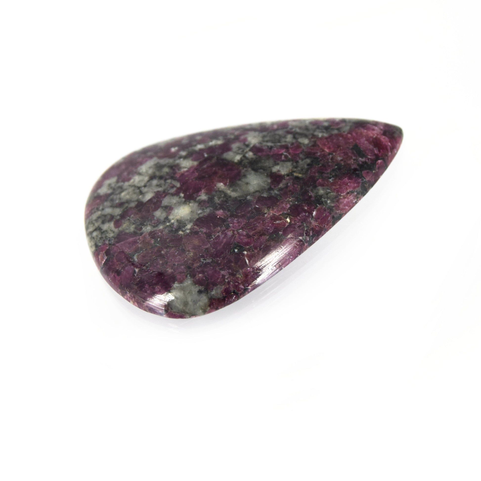 Eudialyte Cabochon | Teardrop Flat Back Cabochon |  37mm x 50mm - 6mm Dome Height | OOAK Natural Gemstone Cabochon