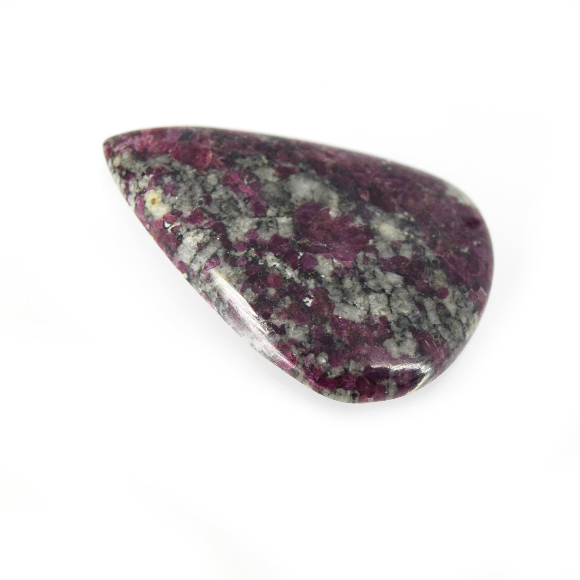 Eudialyte Cabochon | Teardrop Flat Back Cabochon |  37mm x 50mm - 6mm Dome Height | OOAK Natural Gemstone Cabochon