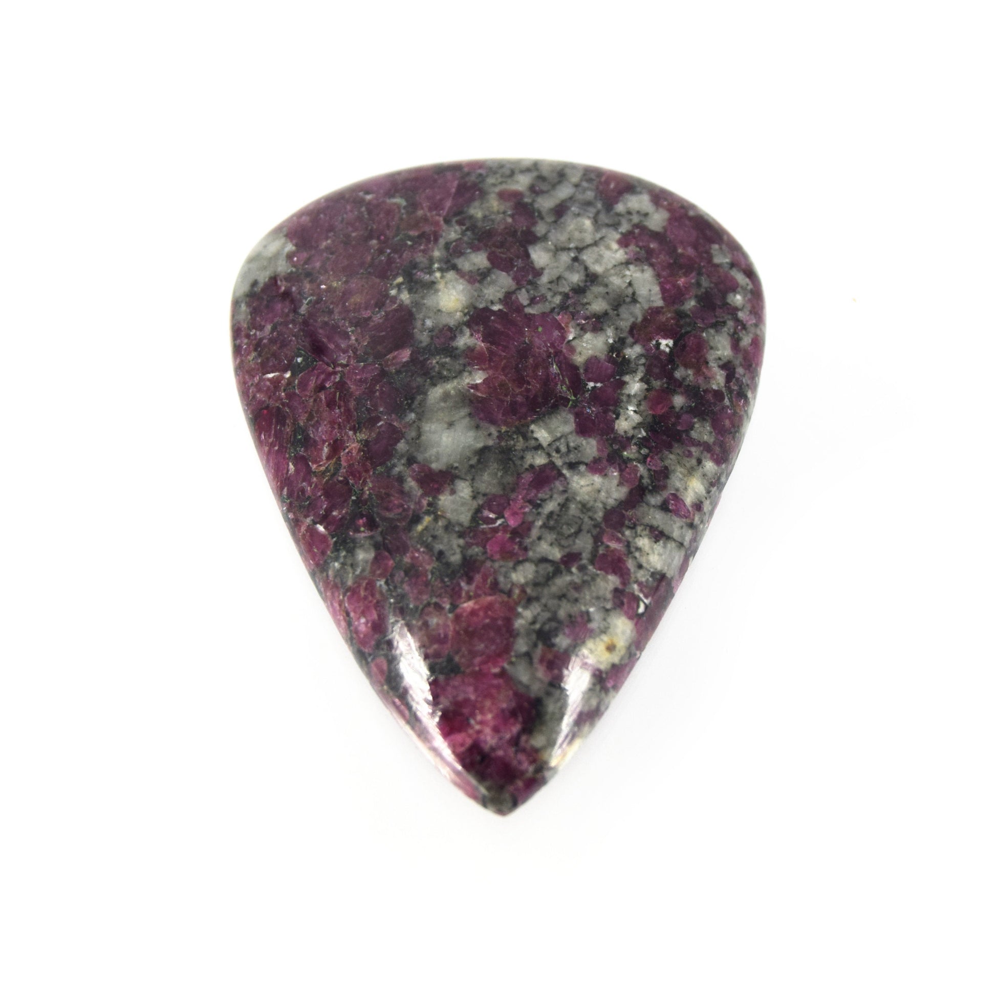 Eudialyte Cabochon | Teardrop Flat Back Cabochon |  37mm x 50mm - 6mm Dome Height | OOAK Natural Gemstone Cabochon