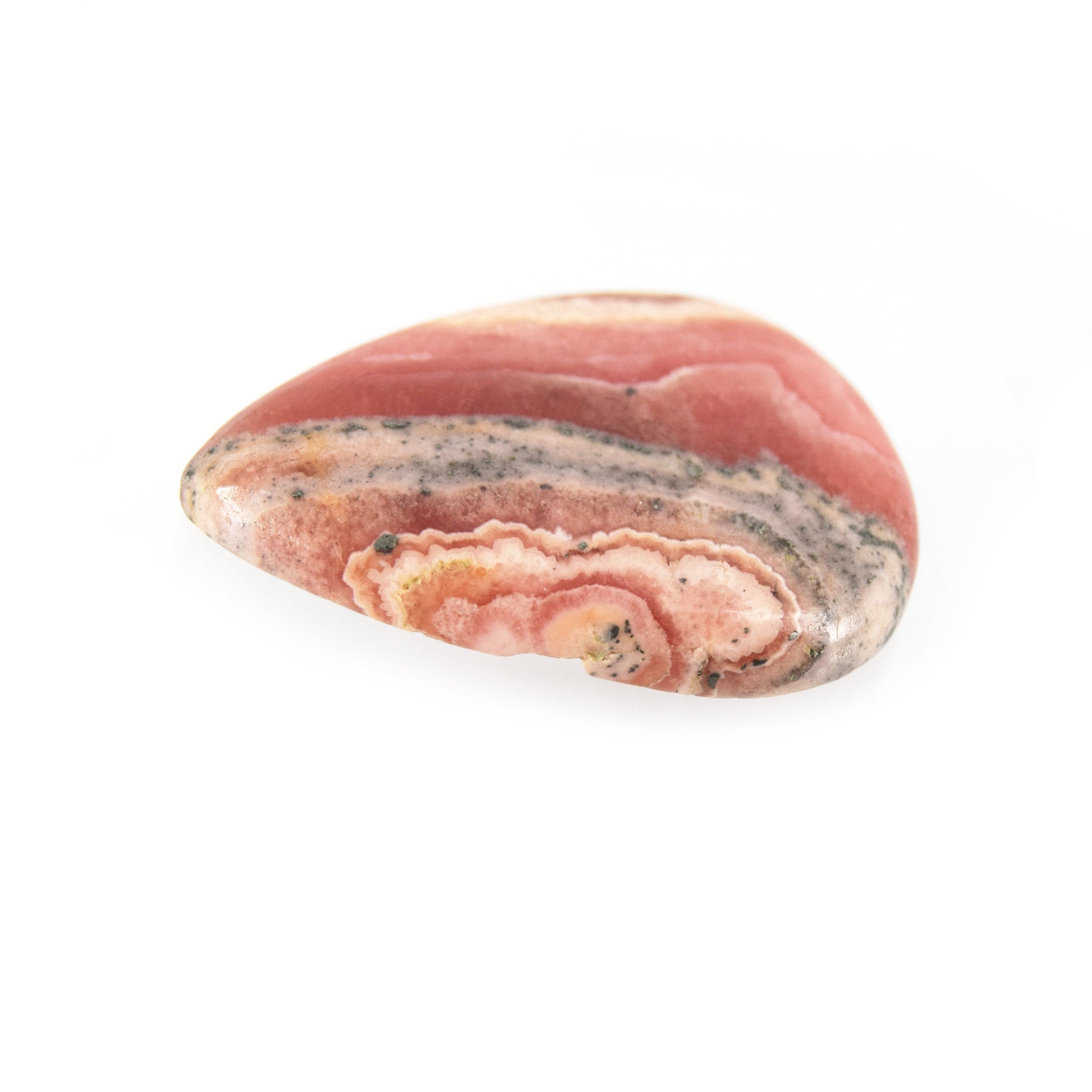 Rhodochrosite Cabochon | Teardrop Flat Back Cabochon | 29mm x 38mm - 5mm Dome Height | OOAK Natural Gemstone Cabochon