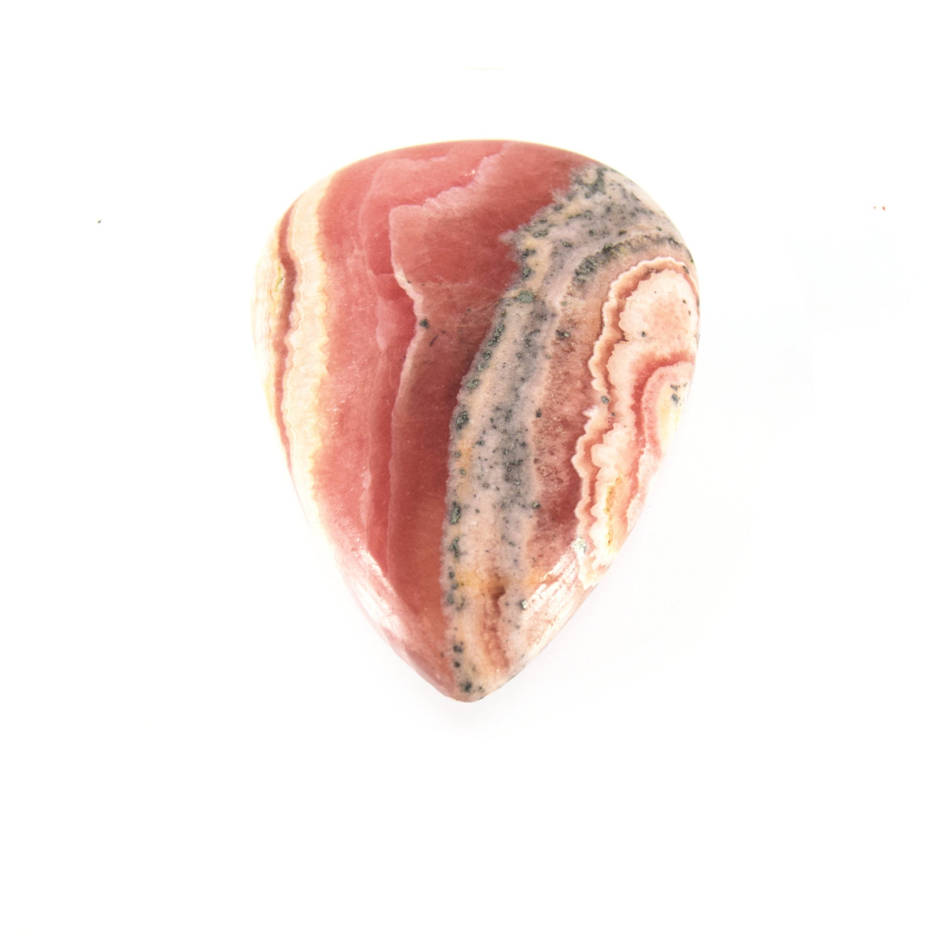Rhodochrosite Cabochon | Teardrop Flat Back Cabochon | 29mm x 38mm - 5mm Dome Height | OOAK Natural Gemstone Cabochon