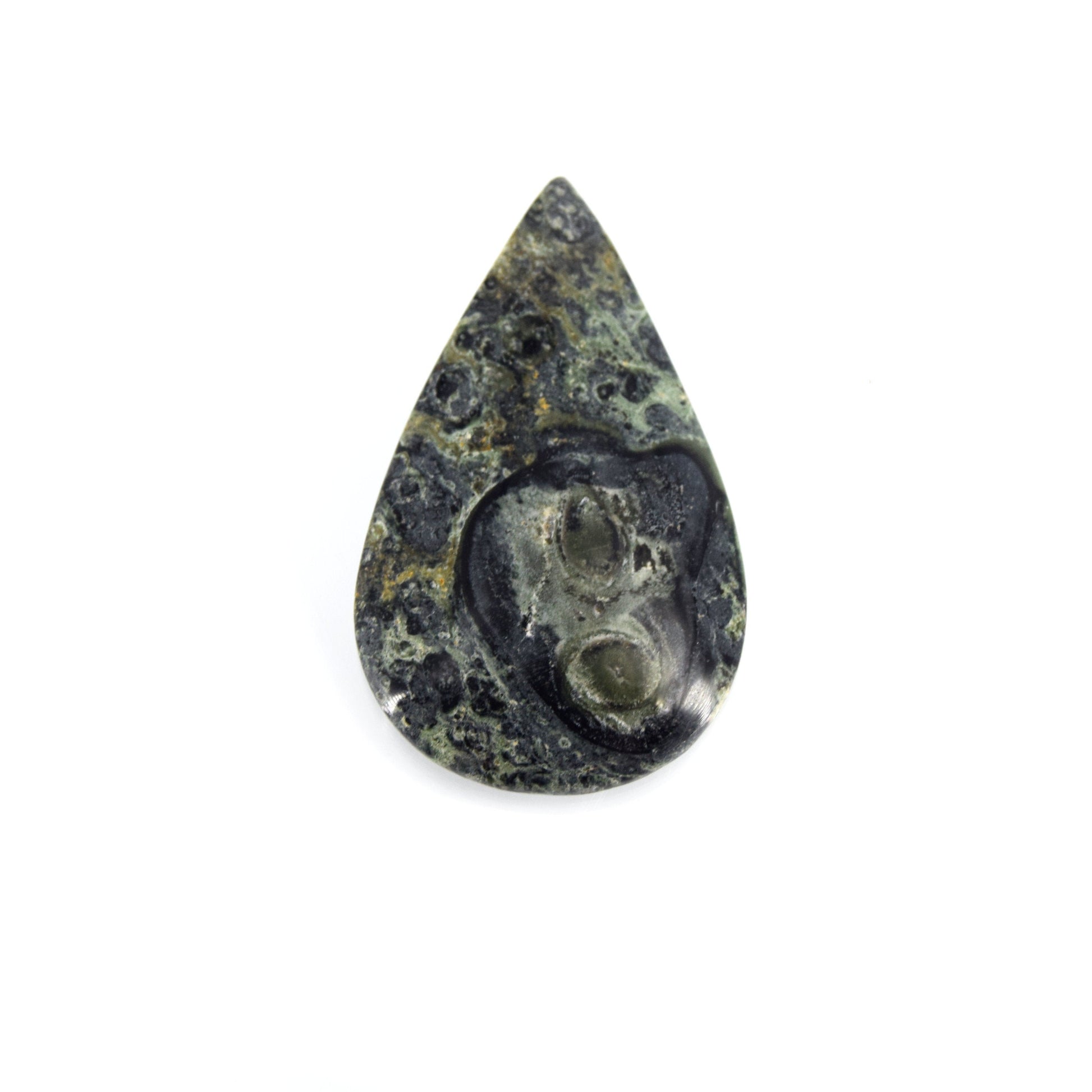 Kambaba Jasper Cabochon | Teardrop Flat Back Cabochon | 31mm x 52mm - 5mm Dome Height | OOAK Natural Gemstone Cabochon