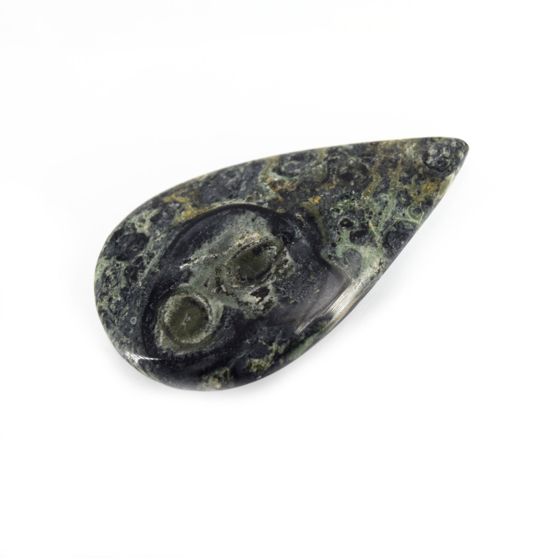 Kambaba Jasper Cabochon | Teardrop Flat Back Cabochon | 31mm x 52mm - 5mm Dome Height | OOAK Natural Gemstone Cabochon