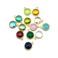 Round Charms | Circle Charms | 10mm Gold Plated Hydro Quartz Bezels | Birthstone Charms | Bezel Pendant | Earring Components