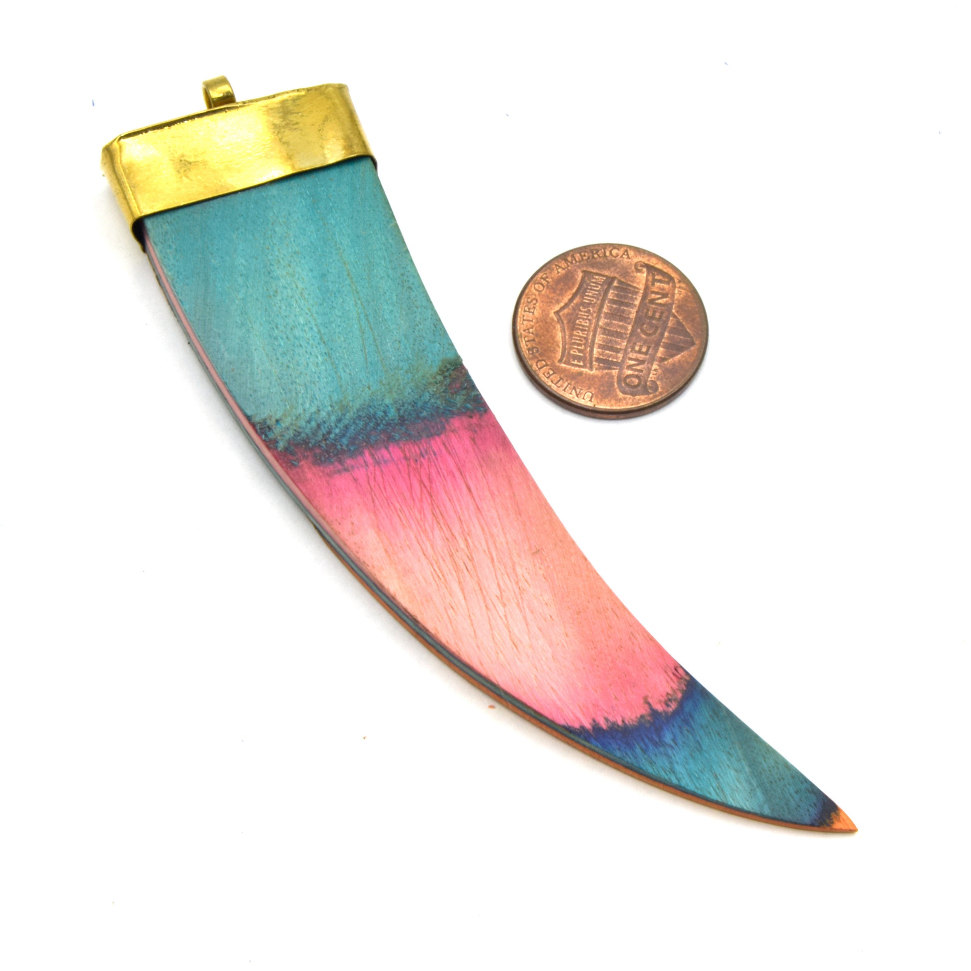 Wooden Tusk Pendants | Flat and Round Tusks | Rainbow Tusks | Striped Tusks | Focal Jewelry Pendant