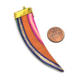 Wooden Tusk Pendants | Flat and Round Tusks | Rainbow Tusks | Striped Tusks | Focal Jewelry Pendant