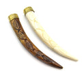 Carved Bone Tusk Pendant | Ox Bone Pendant | Carved Floral Tusk | Spiral Carved Tusk | Focal Pendants | Statement Piece for Jewelry