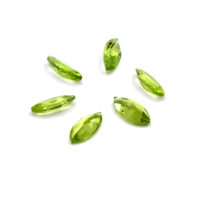 AAA Peridot Cut Stone | Loose Faceted Cut Stone | Pack of 6pcs | Marquise, Princess Cut, Baguette, Trillion, Oval, Round, Pear Cut Stone |