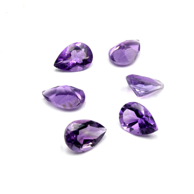 AAA Amethyst Cut Stone | Loose Faceted Cut Stone | Pack of 6pcs | Marquise, Princess Cut, Baguette, Trillion, Oval, Round, Pear Cut Stone