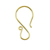 21mm x 40mm - 18k Gold Overlay "S" Shape Open Hook - High Quality Earring Wire - 4 Pairs Per Pack (8 Pieces Total)