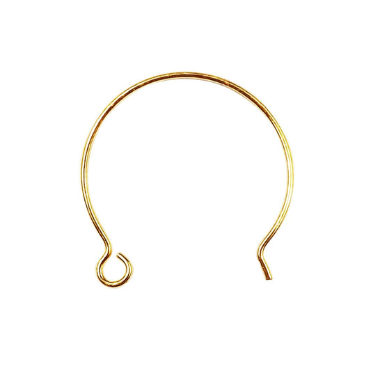 18k Gold Overlay 27mm Hoop with Outside Loop - High Quality Earring Finding - Six Pairs Per Pack (Twelve Pieces Total)