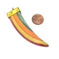 Wooden Tusk Pendants | Flat and Round Tusks | Rainbow Tusks | Striped Tusks | Focal Jewelry Pendant