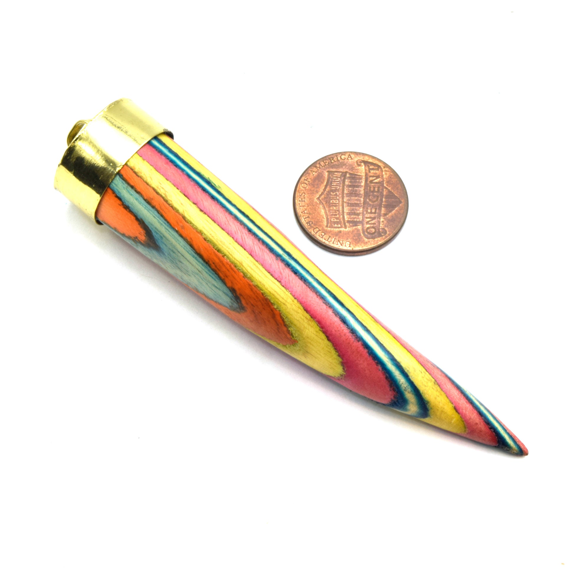 Wooden Tusk Pendants | Flat and Round Tusks | Rainbow Tusks | Striped Tusks | Focal Jewelry Pendant