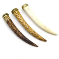 Carved Bone Tusk Pendant | Ox Bone Pendant | Carved Floral Tusk | Spiral Carved Tusk | Focal Pendants | Statement Piece for Jewelry