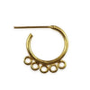 23mm x 23mm 18k Gold Overlay Hoop Shape Chandelier High Quality Earring Finding - 1 Pairs Per Pack (2 Pieces Total)