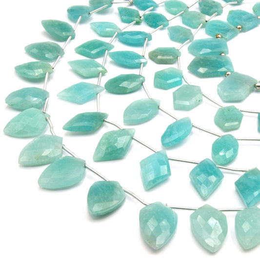 Amazonite Beads | Hand Cut Indian Gemstone | High Quality Gemstone Beads | Unique Shaped Loose Beads
