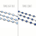 Link Chain | 6mm Crystal Bezel Rosary Link Chain in Gold, Silver, Gunmetal | Round Chain