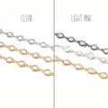 Link Chain | 6mm Crystal Bezel Rosary Link Chain in Gold, Silver, Gunmetal | Round Chain