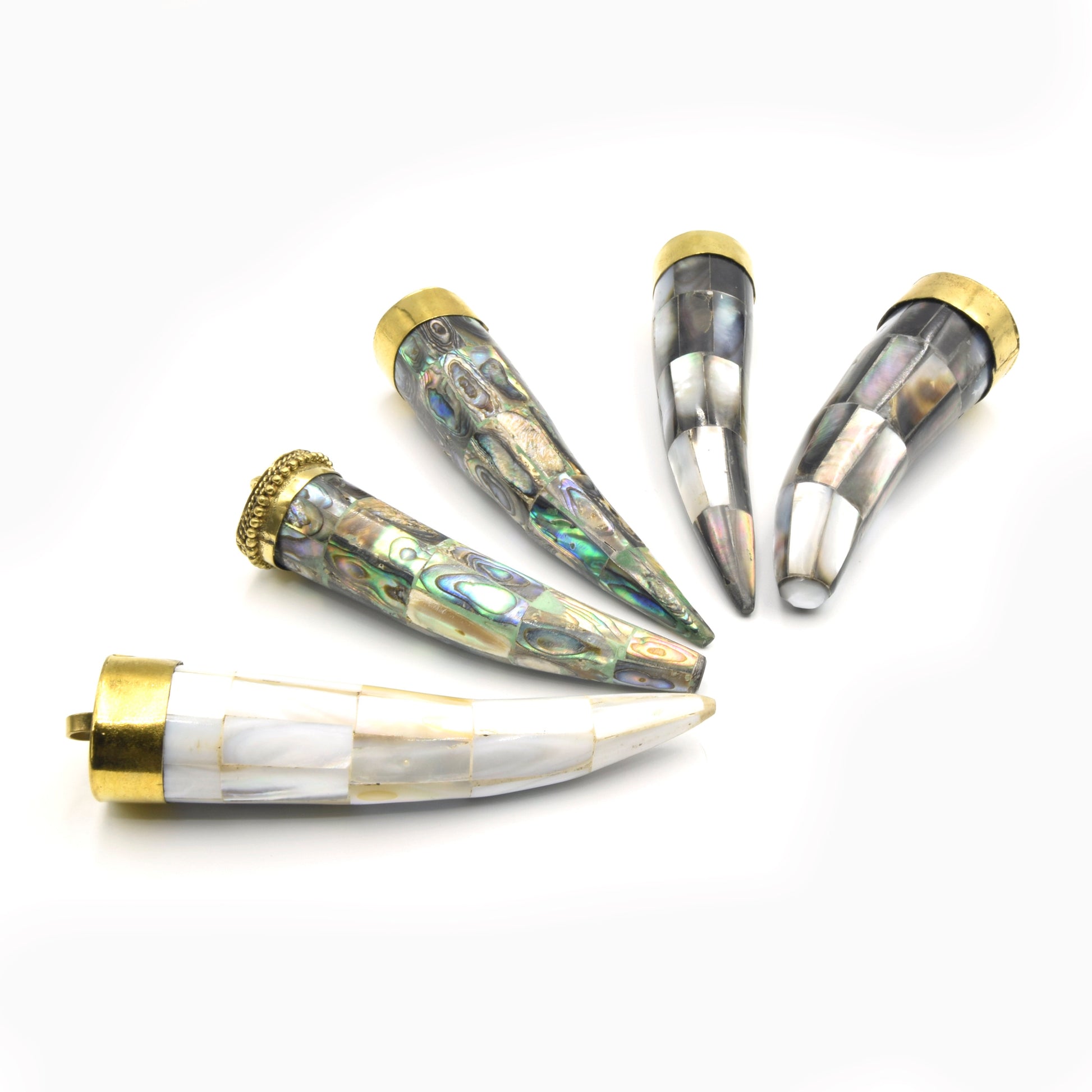 Abalone Pendants | Mother of Pearl Tusk Focal Pendant