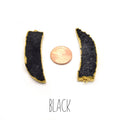 Druzy Pendant | Gold Electroplated Tusk/claw Pendant Charm |  Measuring 16mm x 55-60mm, Approx. | Yellow Magenta Black teal Red/Orange