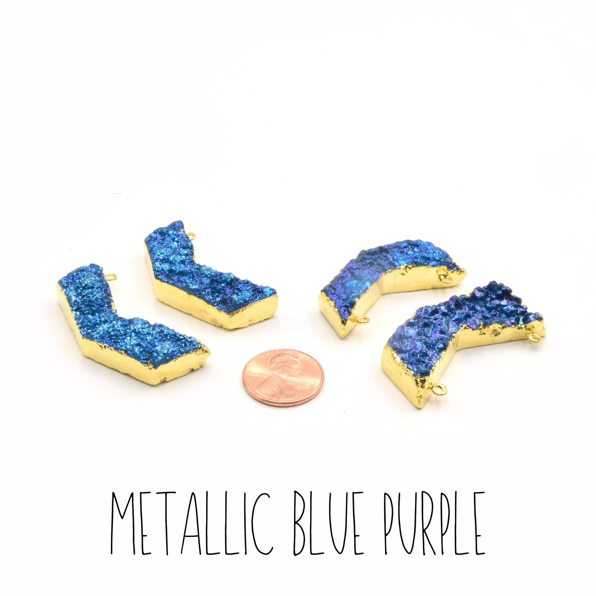 Druzy Pendant | Gold Electroplated Chevron Pendant | Arrow Pendant | Focal for Necklace | Jewelry Making Supplies