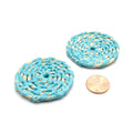 Rattan Jewelry Finding | Handmade Natural Woven Reed Round Jewelry Component | Sold in Pairs
