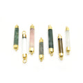 Gemstone Connectors | Electroplated Cylinder Connector | Bar Connector | Jewelry Findings | Natural Stone Links | Bracelet Focal Connector