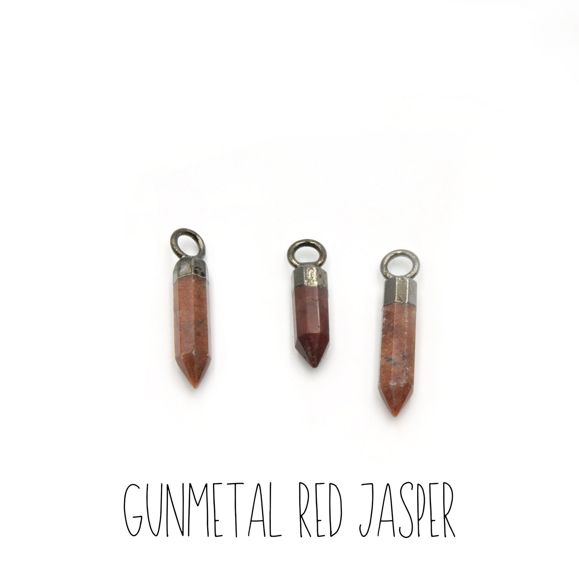Crystal Point Gemstone Pendant | Electroplated focal charm Pendant | Aventurine Howlite Jasper Lapis Tiger Iron