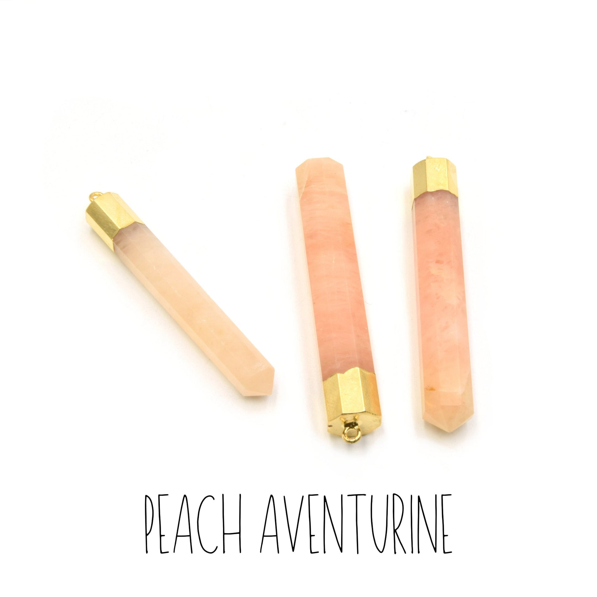 Crystal Point Gemstone Pendants | Gold Electroplated Faceted Focal Spike Pendants | Amethyst Aventurine Hematite Labradorite Onyx Quartz