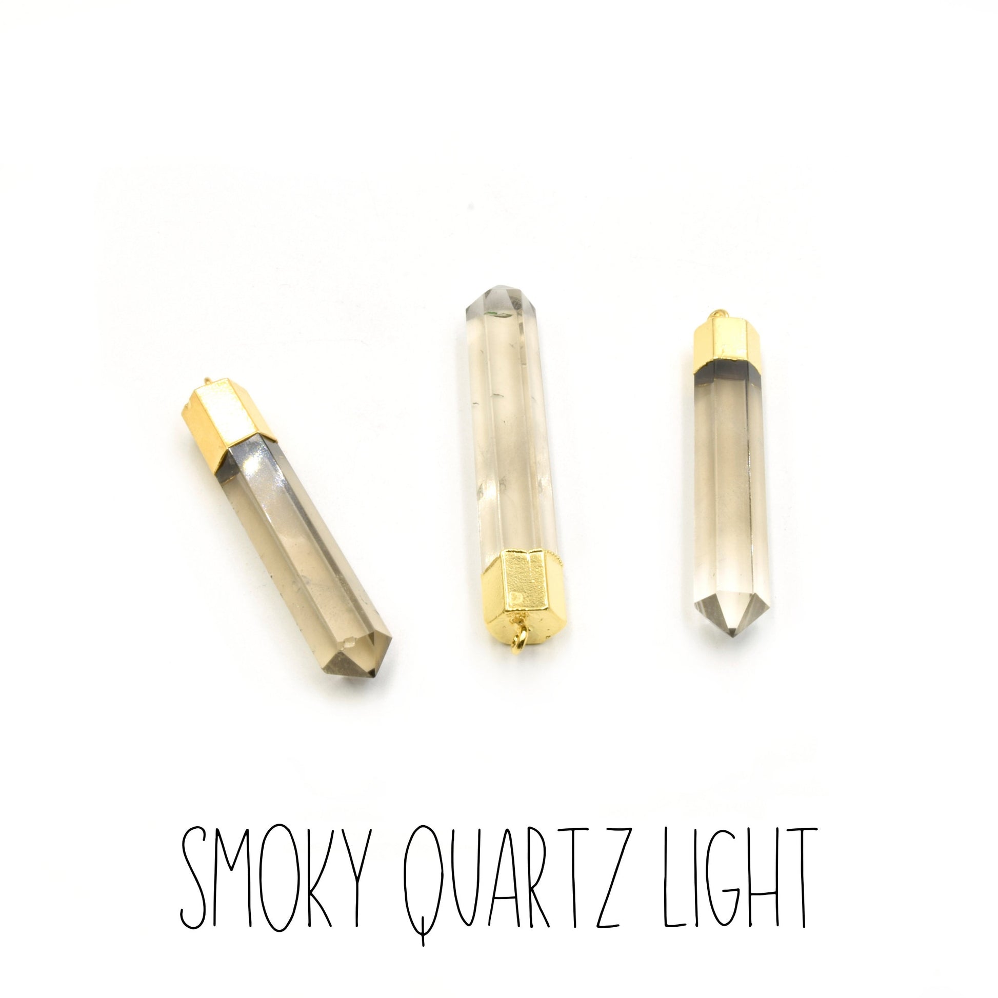 Crystal Point Gemstone Pendants | Gold Electroplated Faceted Focal Spike Pendants | Amethyst Aventurine Hematite Labradorite Onyx Quartz