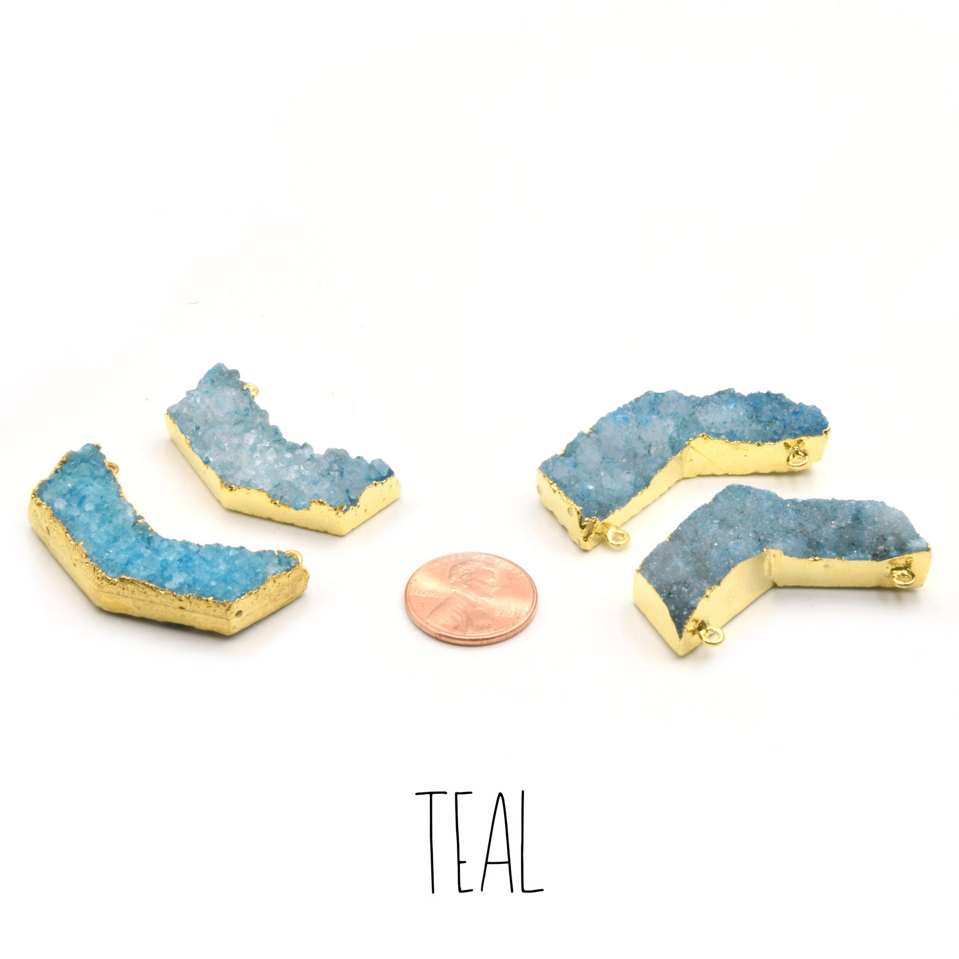 Druzy Pendant | Gold Electroplated Chevron Pendant | Arrow Pendant | Focal for Necklace | Jewelry Making Supplies