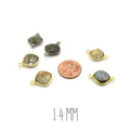 Diamond Labradorite Bezel | Pendants and Connectors | 12mm, 14mm, 16mm, 18mm, 20mm | Gold, Silver, Gunmetal Labradorite Focals