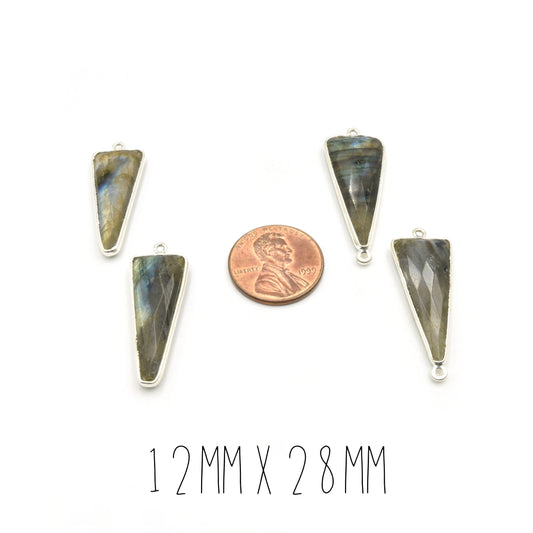 Labradorite Bezel | Silver Finish Bezels | Labradorite Focal | Pendants and Connectors | Arrow Shaped Bezel | Beadlanta Jewelry Supply