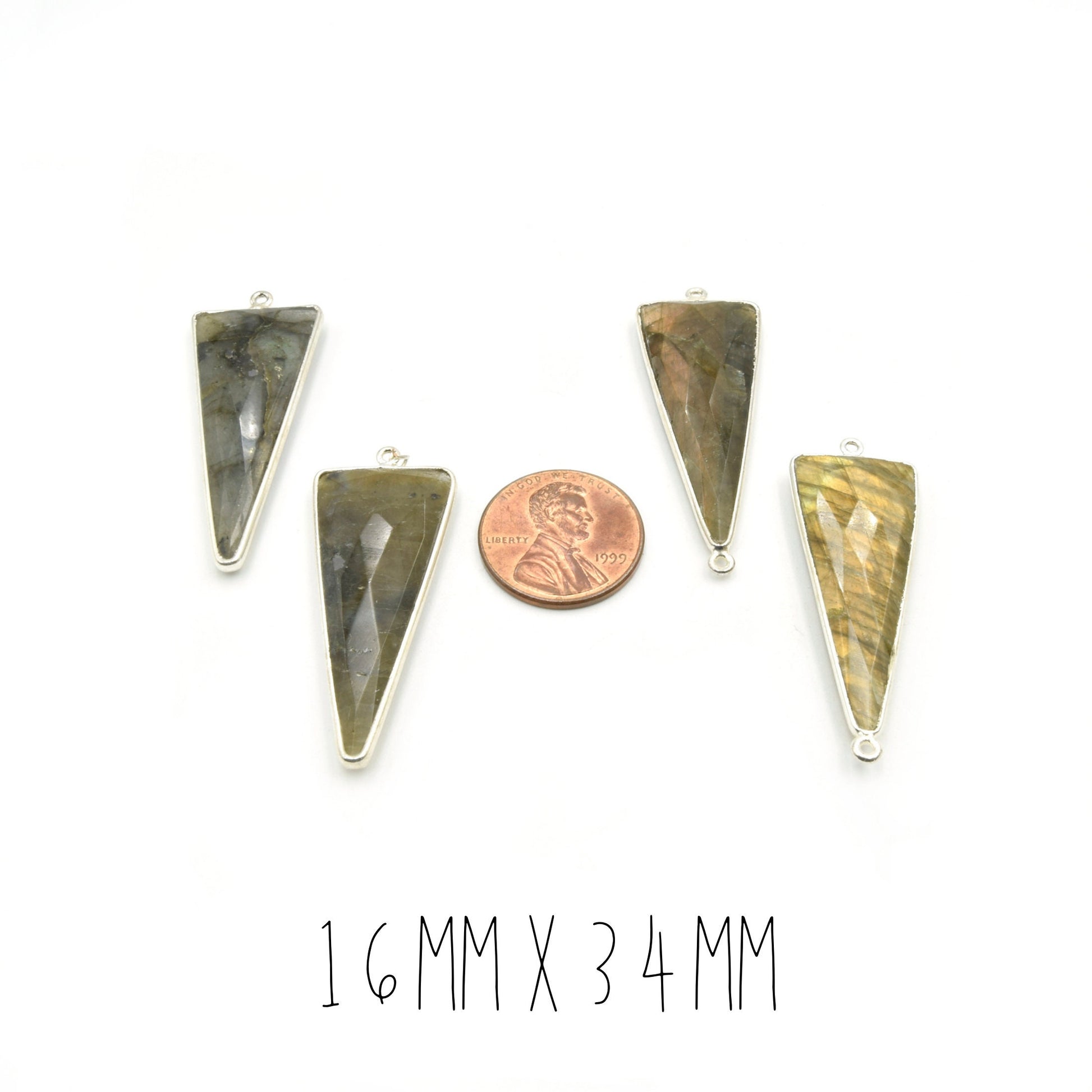 Labradorite Bezel | Silver Finish Bezels | Labradorite Focal | Pendants and Connectors | Arrow Shaped Bezel | Beadlanta Jewelry Supply