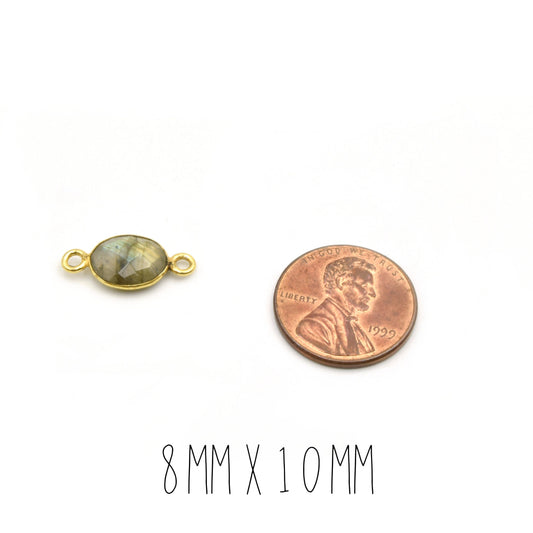 Oval Labradorite Bezel | 8mm, 10mm, 12mm, 14mm, 16mm, 18mm, 20mm | Gold, Silver, Gunmetal Labradorite Focals