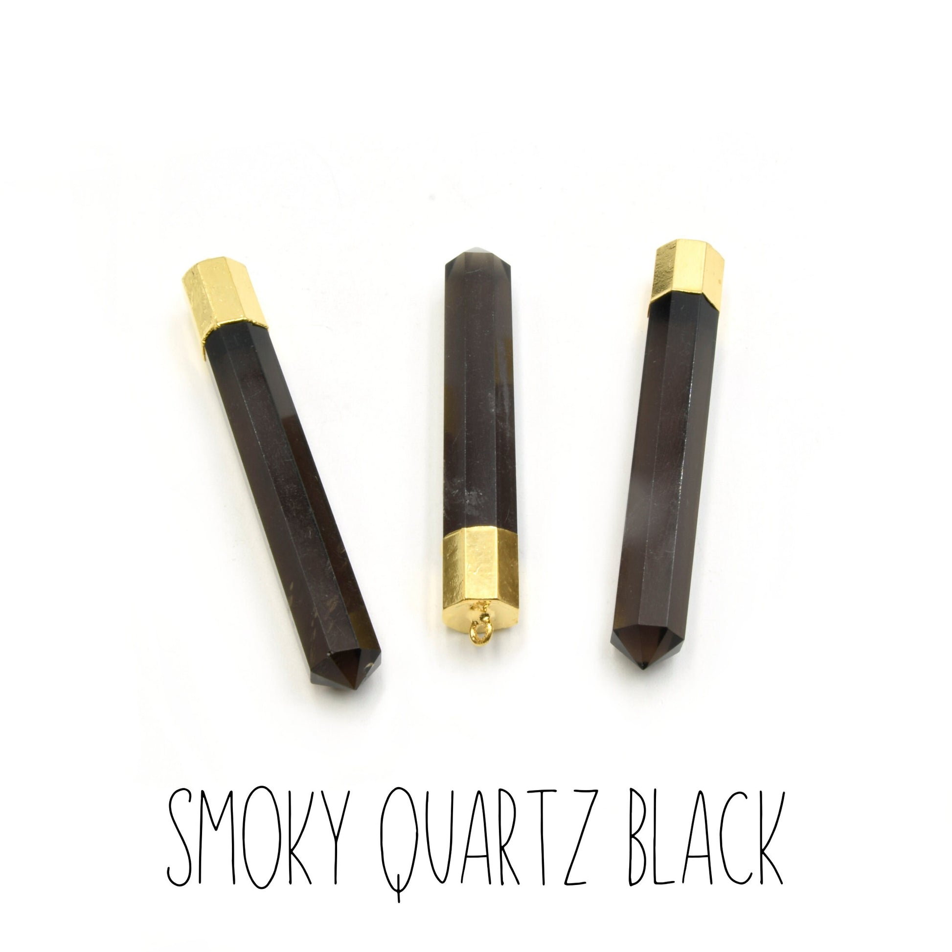 Crystal Point Gemstone Pendants | Gold Electroplated Faceted Focal Spike Pendants | Amethyst Aventurine Hematite Labradorite Onyx Quartz