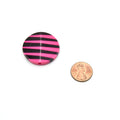 Acrylic Coin Beads | Black Striped Resin Focal Beads | Large Hole Beads | Colorful Beads | Focal for Necklace | Jewelry Supplies