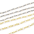 Rosary Chain / 3mm x 4mm Faceted Rondelle Crystal Beads / Plated Copper - Sold by the Foot - Beaded Chain in Gold Silver or Gunmetal