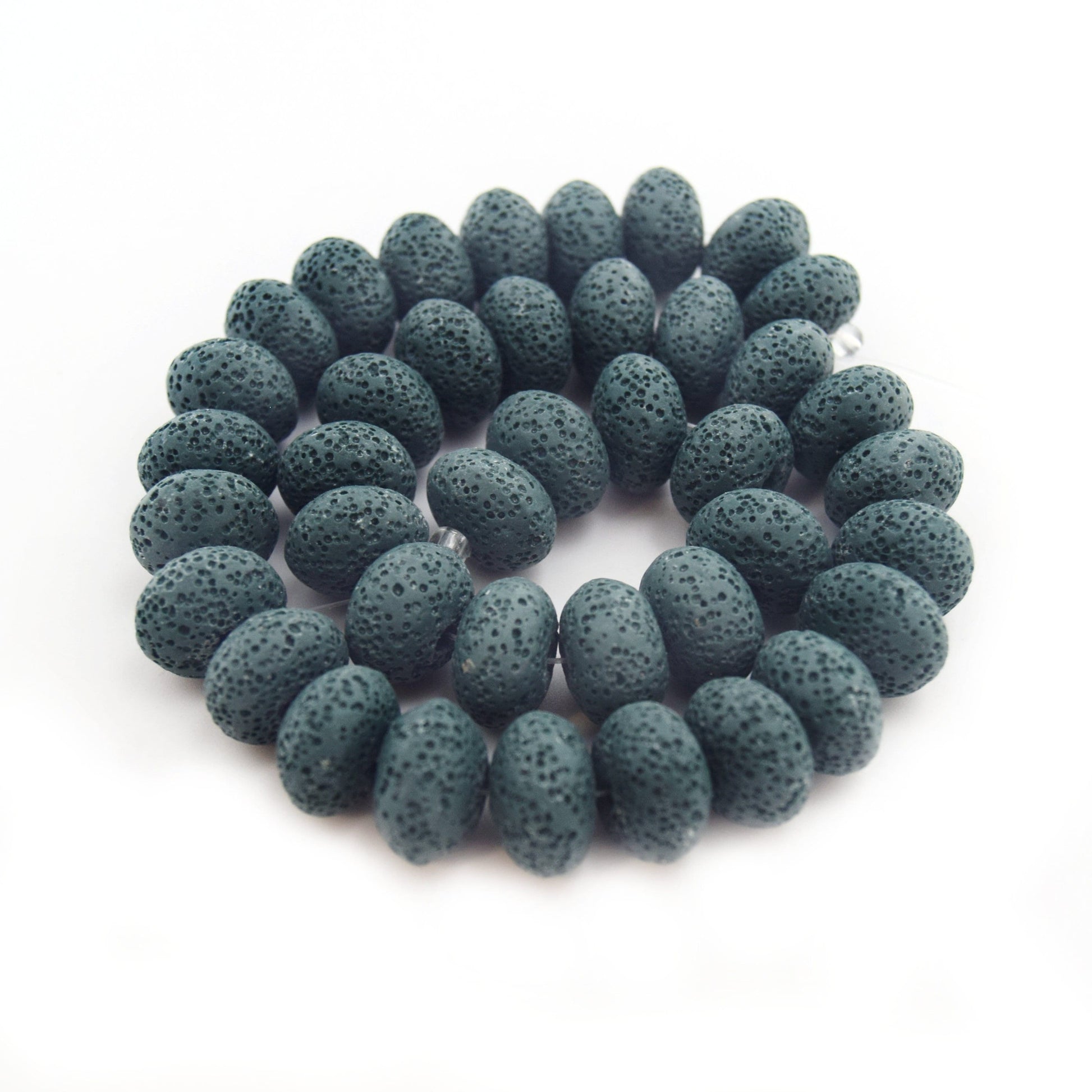 Lava Beads | 16mm Rondelle Bead | Essential Oil Diffuser Beads | Gray Beads, Tan Beads, Teal Beads | Diffuser Jewelry