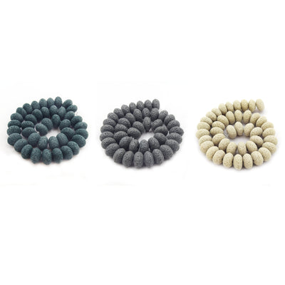 Lava Beads | 16mm Rondelle Bead | Essential Oil Diffuser Beads | Gray Beads, Tan Beads, Teal Beads | Diffuser Jewelry