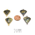 Labradorite Fan Bezel | Gold, Silver, Gunmetal Labradorite Focals | Unique Pendants and Connectors | Jewelry Supplies