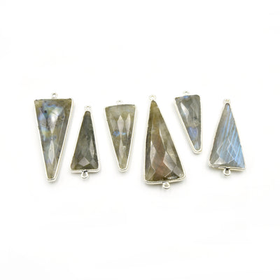 Labradorite Bezel | Silver Finish Bezels | Labradorite Focal | Pendants and Connectors | Arrow Shaped Bezel | Beadlanta Jewelry Supply