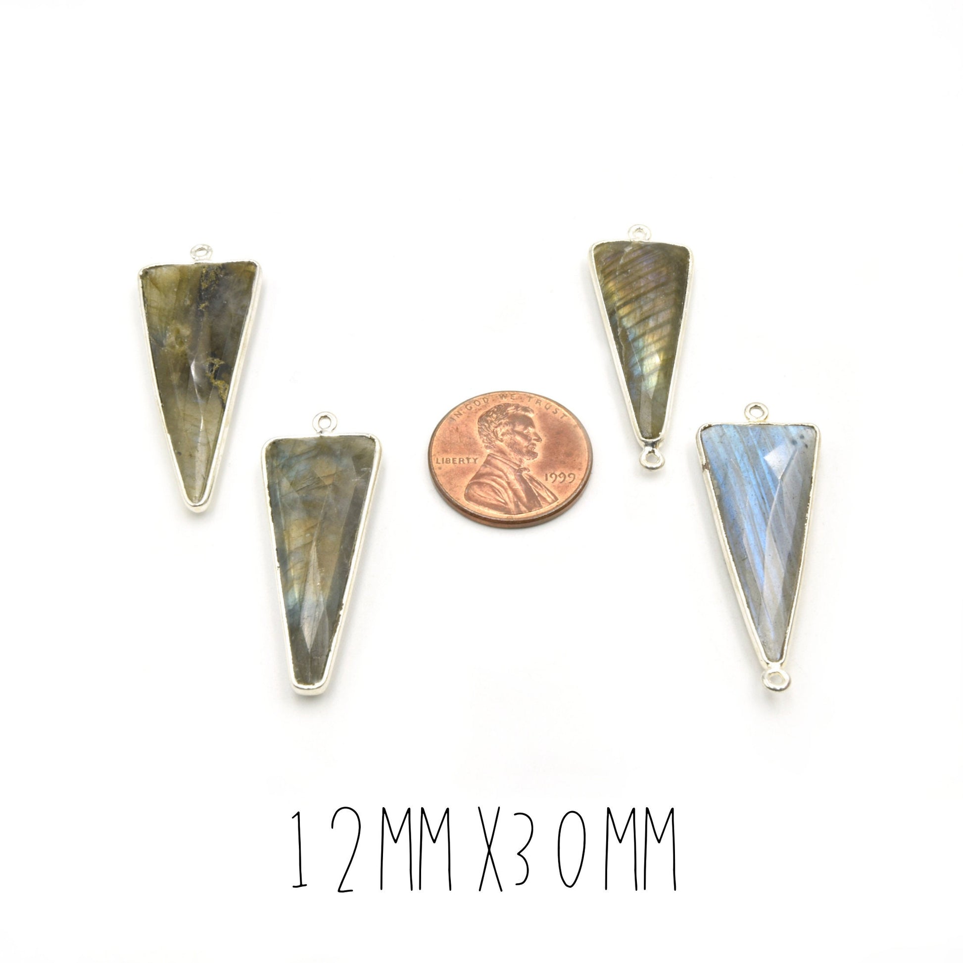 Labradorite Bezel | Silver Finish Bezels | Labradorite Focal | Pendants and Connectors | Arrow Shaped Bezel | Beadlanta Jewelry Supply