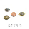 Oval Labradorite Bezel | 8mm, 10mm, 12mm, 14mm, 16mm, 18mm, 20mm | Gold, Silver, Gunmetal Labradorite Focals